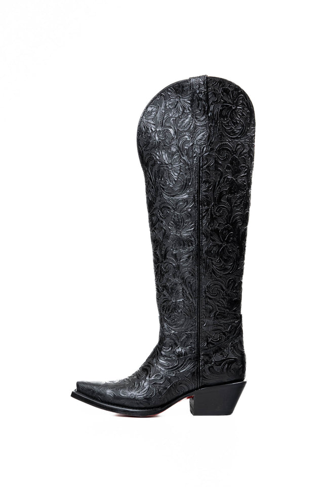 Nancy Tall Wide Calf Red Bottom Snip Toe Cowgirl Boot