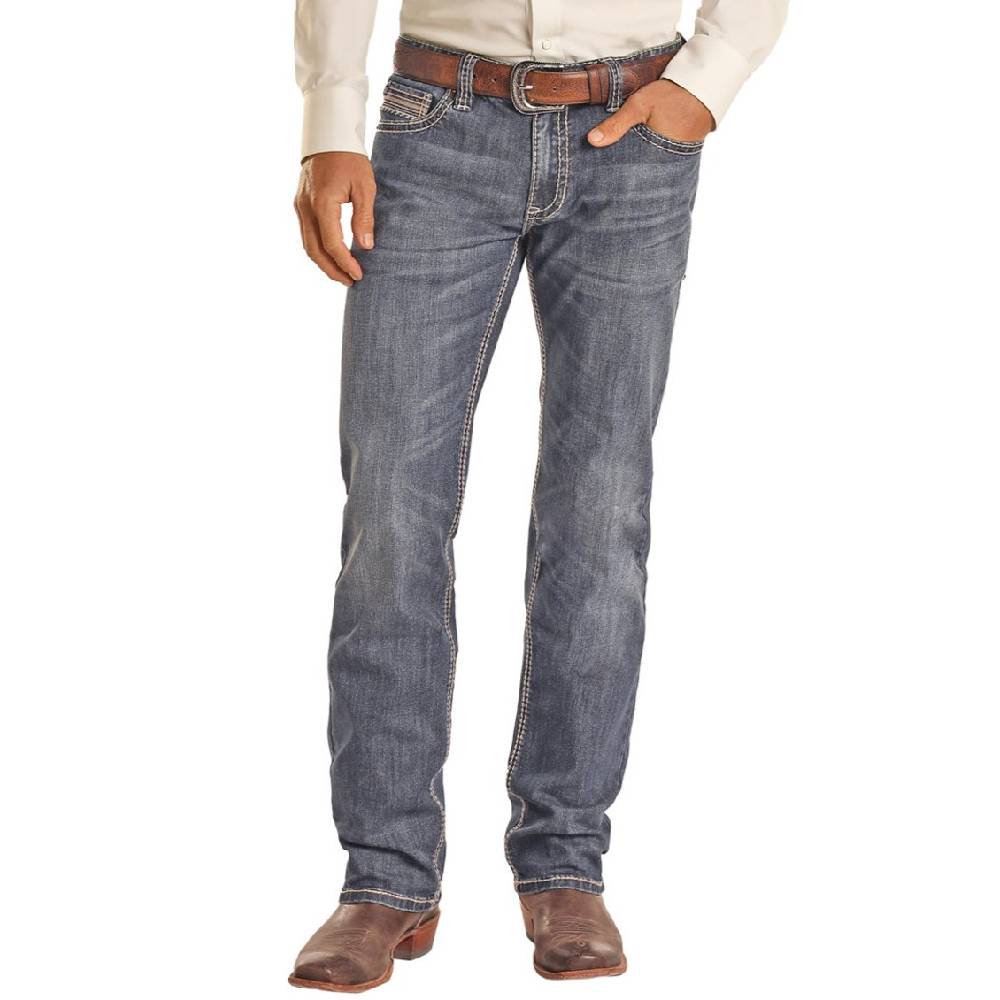 Rock & Roll Denim Men's Revolver Slim Straight Denim Jeans BM1RD02489