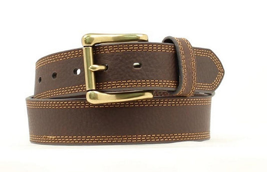HD Xtreme Men's Leather Triple Stitch Work Belt, 1-1/2 in Brown N2710602