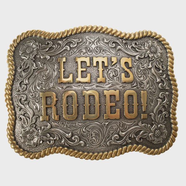 Nocona Let's Rodeo Rectangle Belt Buckle 37956