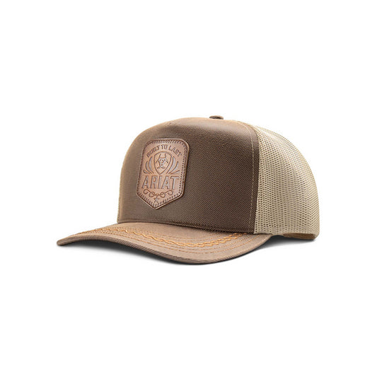 ARIAT OILSKIN FAUX LEATHER PATCH TAN - HATS CAP - A300094502