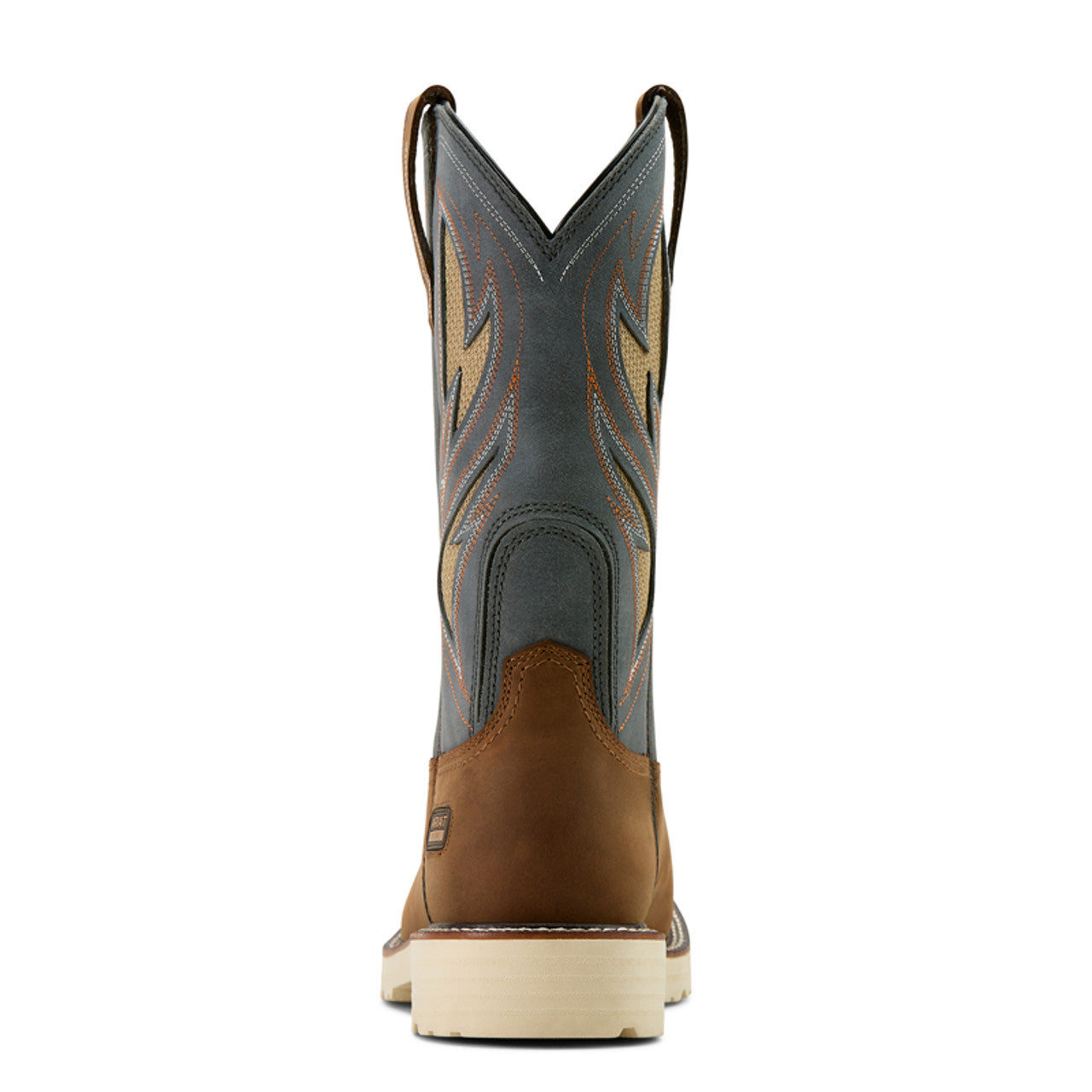 Ariat Men’s Activator Brown and Blue Waterproof Wide Square Soft Toe Work Boots 10061285