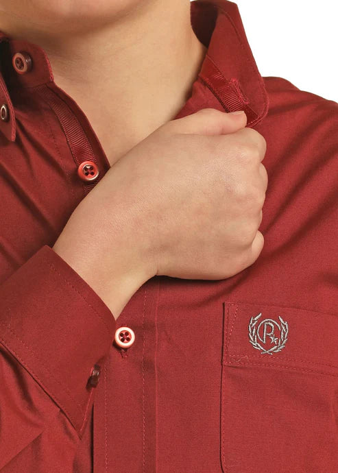 Panhandle Boy's Long Sleeve Scarlet PBB2S02613