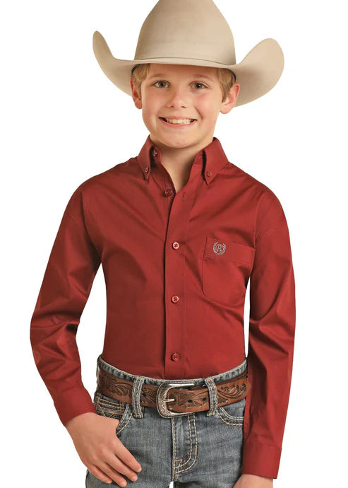 Panhandle Boy's Long Sleeve Scarlet PBB2S02613