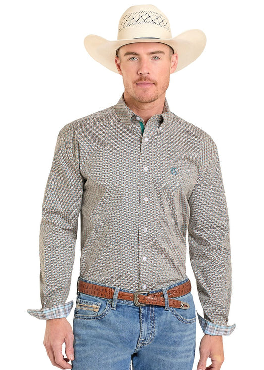 Panhandle Slim Men's Rough Stock Button Down Shirt Tan STYLE #RMB2S08244