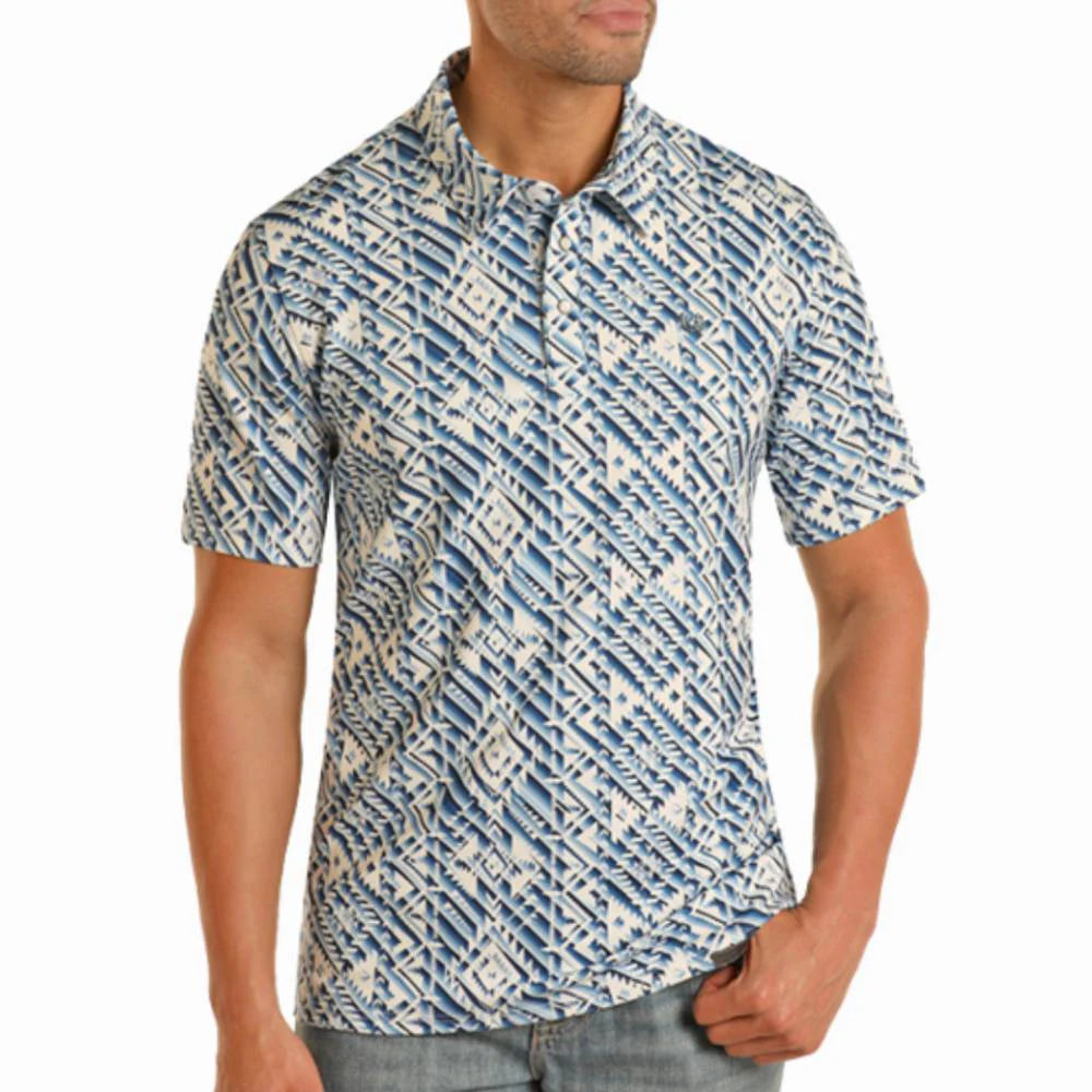 Panhandle Men's Denim Polo Blue TM51T03526
