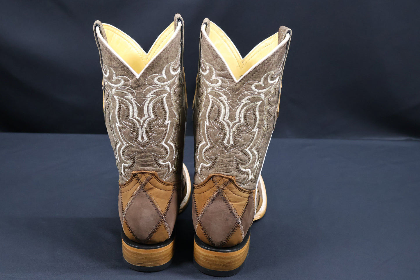 Cowboy City Square Toe Patchwork Boots 658062625 Honey/Brown