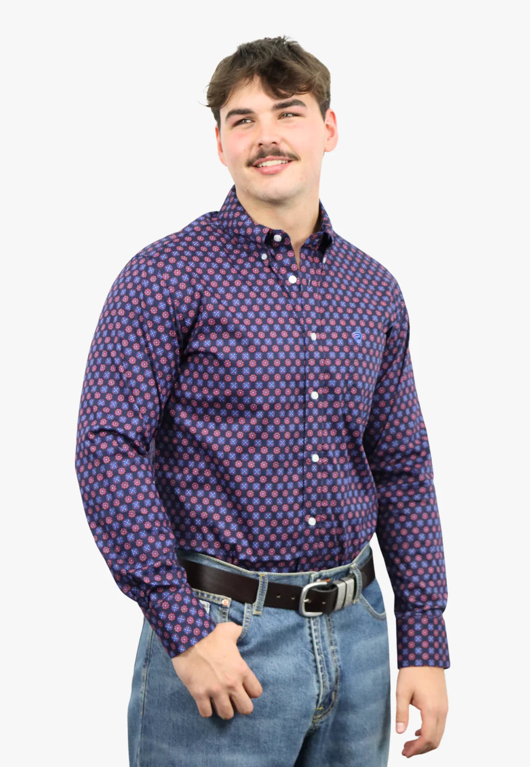 Rock & Roll Mens Ditzy Geo Long Sleeve Shirt BMB4S03341