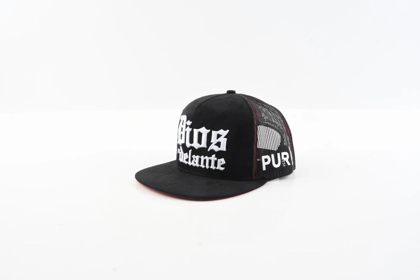 Puro 440 Hat Dios Por Delante (Black & Red) (Flat Brim)