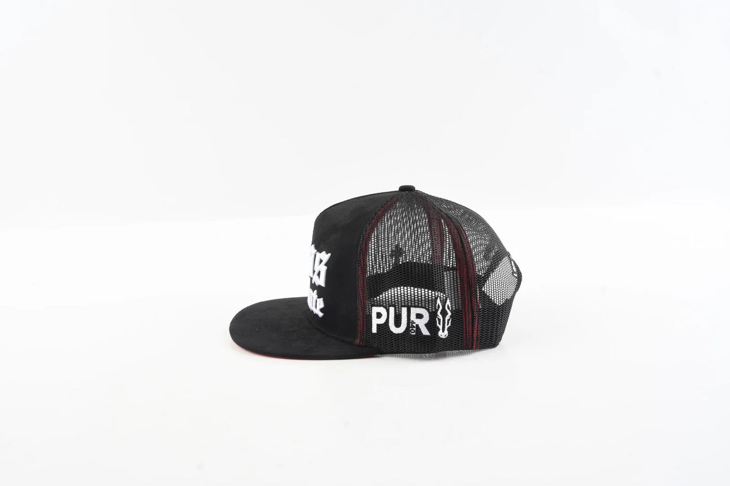 Puro 440 Hat Dios Por Delante (Black & Red) (Flat Brim)
