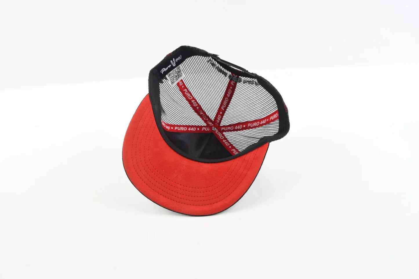 Puro 440 Hat Dios Por Delante (Black & Red) (Flat Brim)