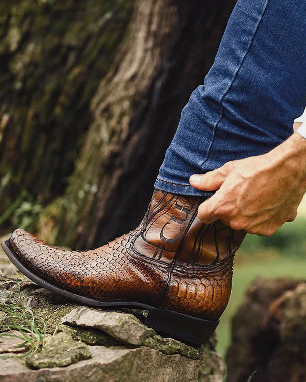 Cuadra CU401 CUADRA MENS PYTHON MIEL BOOTS