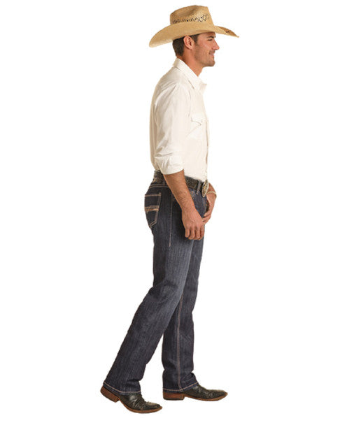 Rock & Roll  Men's  Revolver Slim Straight  Dark Vintage  Jeans BM1RD03669
