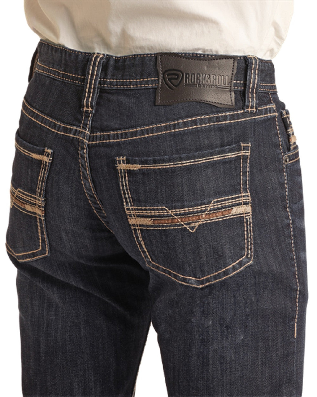 Rock & Roll  Men's  Revolver Slim Straight  Dark Vintage  Jeans BM1RD03669
