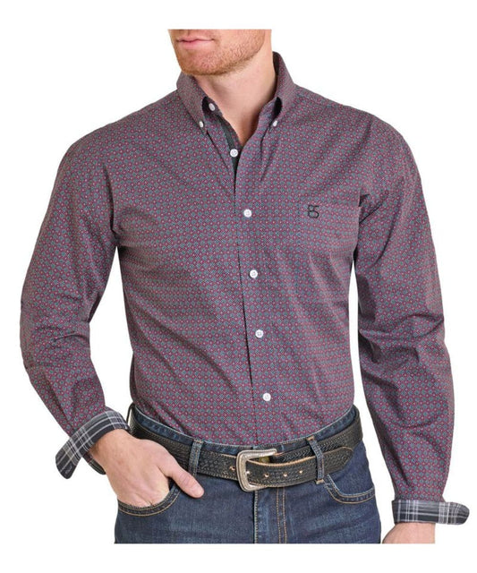 Rough Stock Panhandle Slim Men's Rough Stock Button Down Shirt Red RMB2S07586