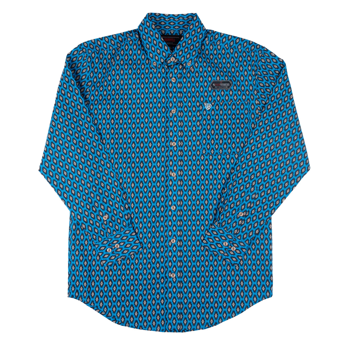 ROCK & ROLL DENIM CLASSIC FIT BLUE BUTTOM DOWN SHIRT BMB2S07645