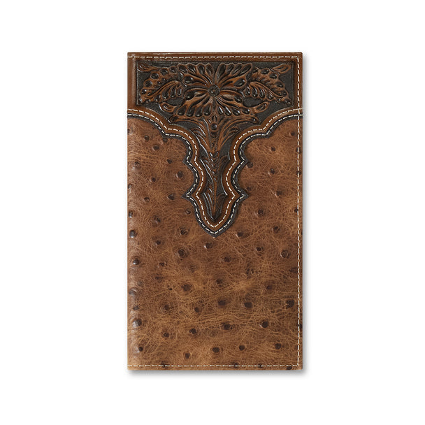 Ariat Rodeo Wallet Ostrich Floral Embossed Brown A3553102