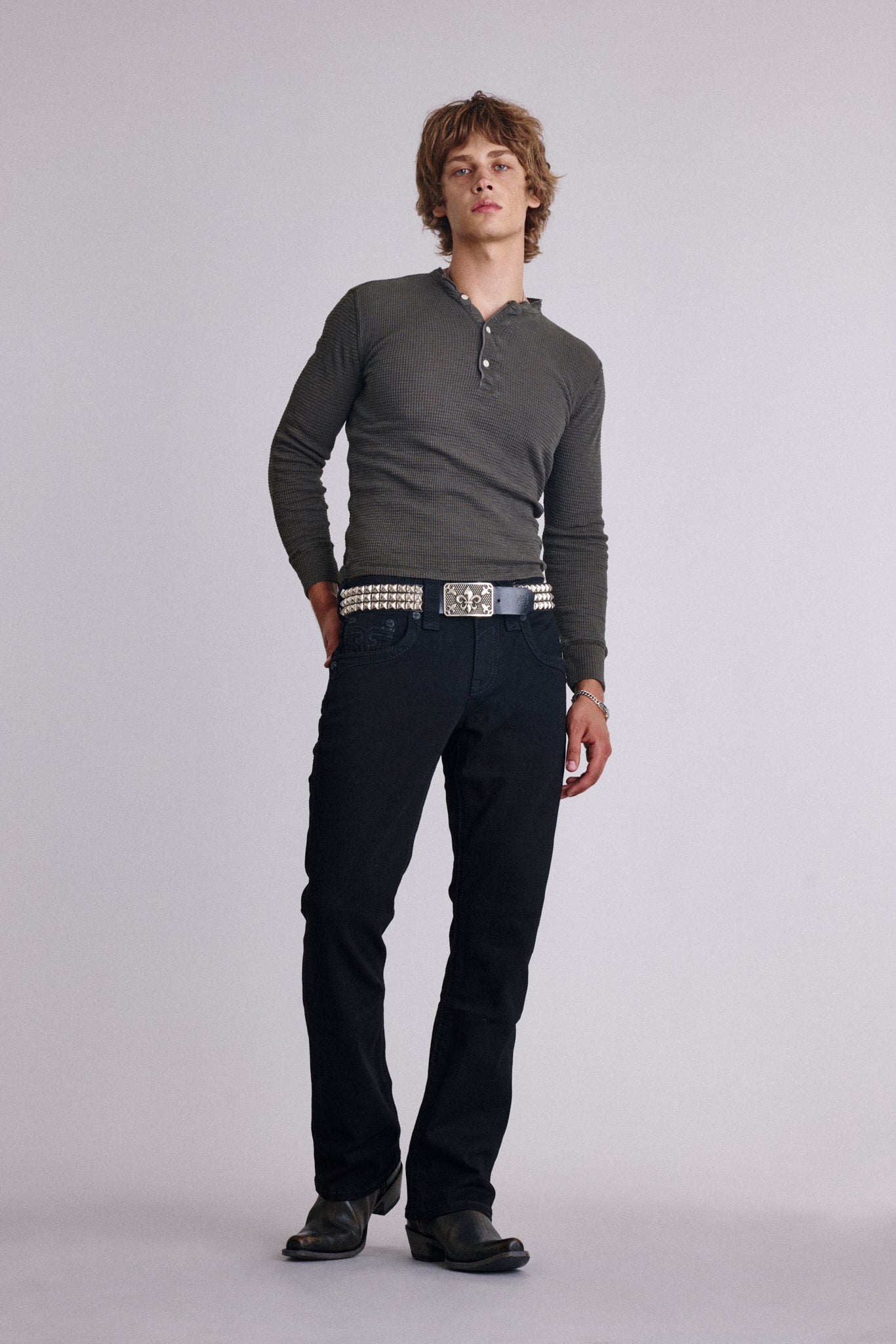 Rock Revival Men's Black Arther Boot Cut Jean