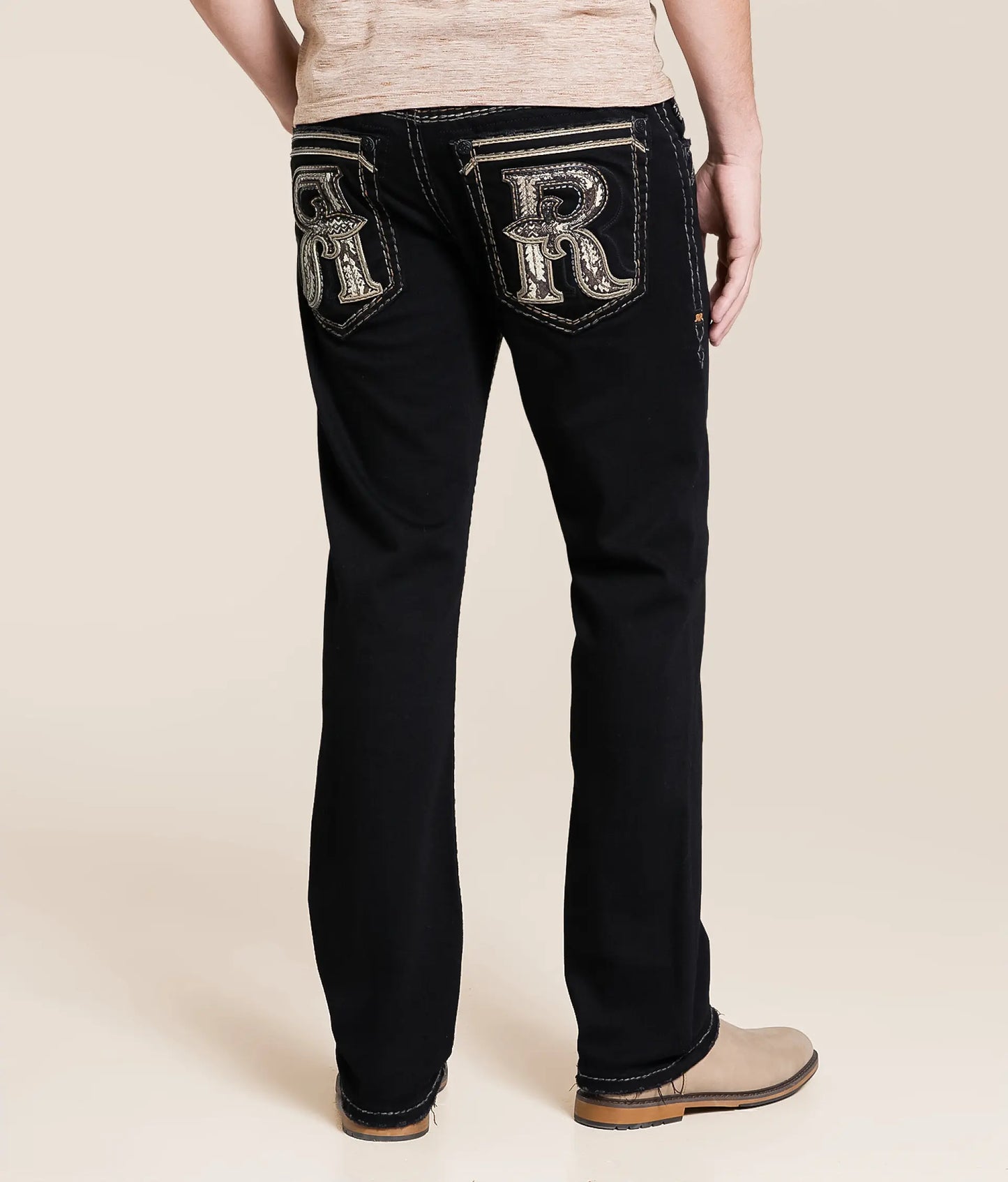 Rock Revival Men's Black Harlan Straight Cut Jean
