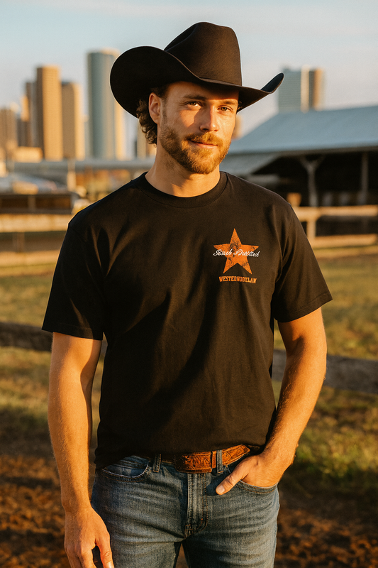 Rock Revival Men's Black T Shirt Western Outlaw