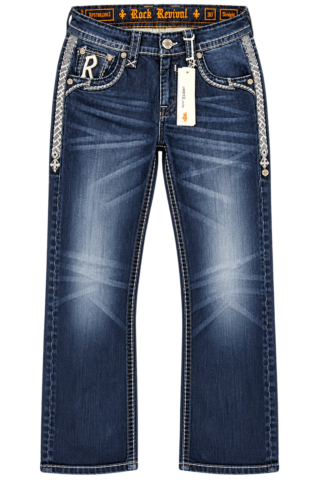 Rock Revival Men's Michael J201 Straight Leg Jeans – Dark Blue RP5789J201R
