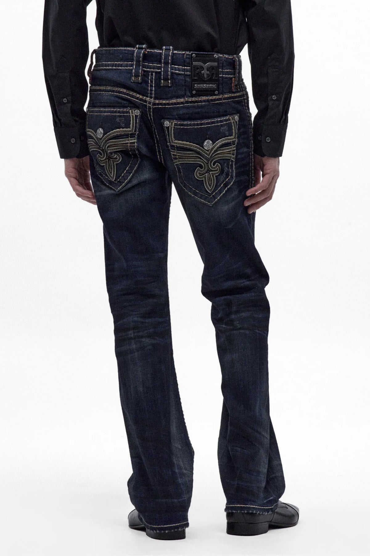 Rock Revival Men's Wes B205 Bootcut Jeans Vintage Blue RP5811B205R