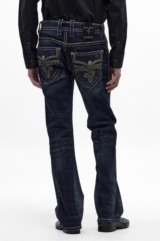 Rock Revival Men's Wes B205 Bootcut Jeans Vintage Blue RP5811B205R