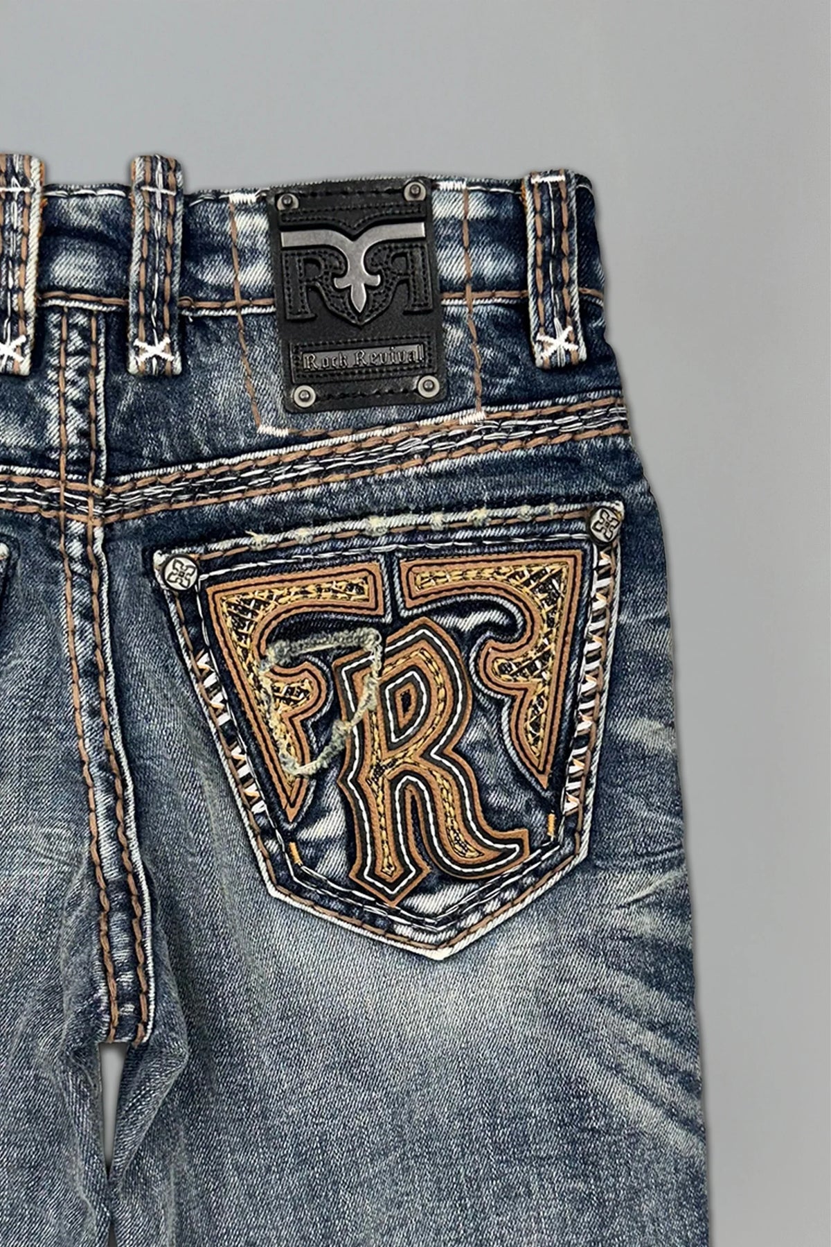 Rock Revival Boys' Ziggy Bootcut Jeans Vintage Blue