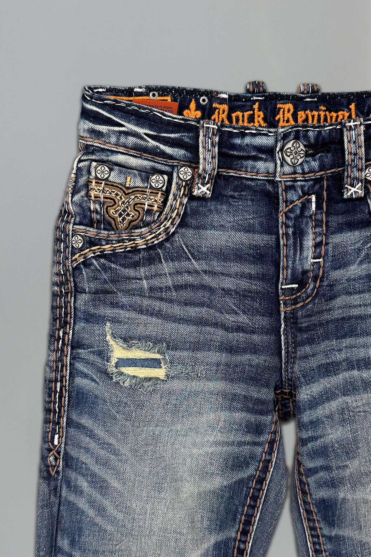 Rock Revival Boys' Ziggy Bootcut Jeans Vintage Blue