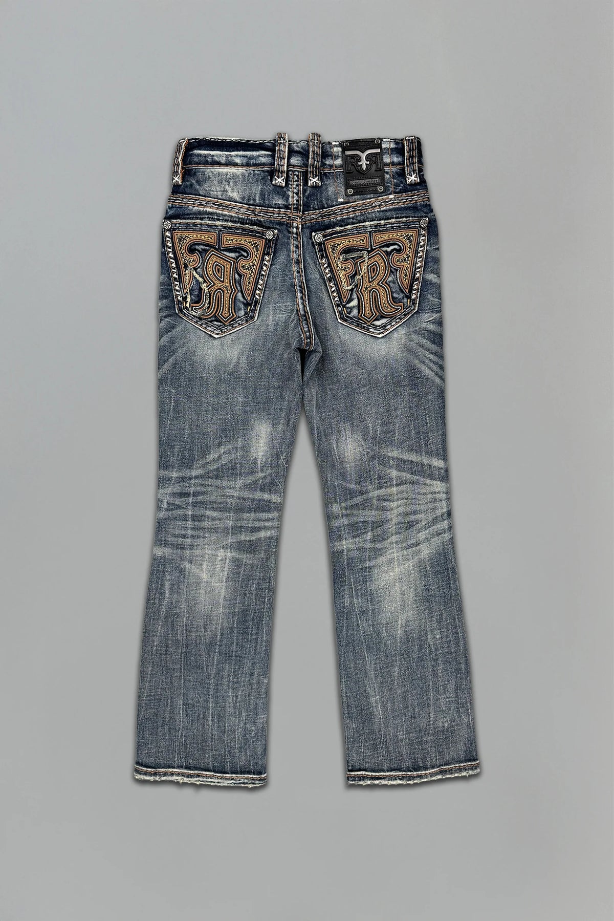Rock Revival Boys' Ziggy Bootcut Jeans Vintage Blue