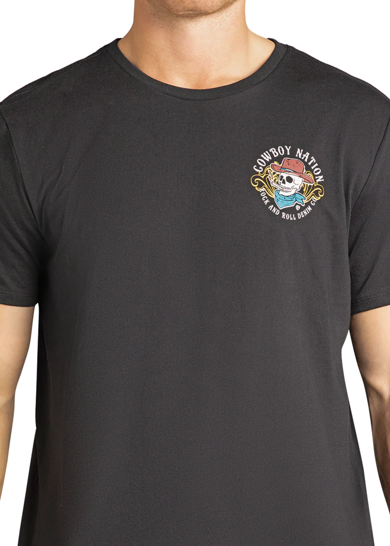 Rock & Roll Black T Shirt  Skull Graphic Bu21T07435