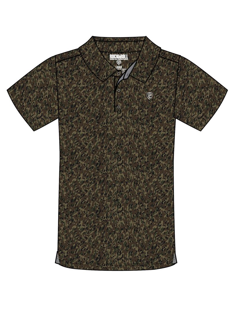 Rock & Roll Boys Dark Brown Camo Printed Polo BB51T08739