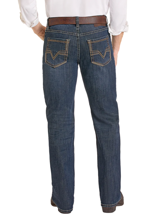 Rock & Roll Demin Men's Double Barrel Straight Fit Two-Tone Classic Pocket Straight Leg Jeans  BM0SD07353