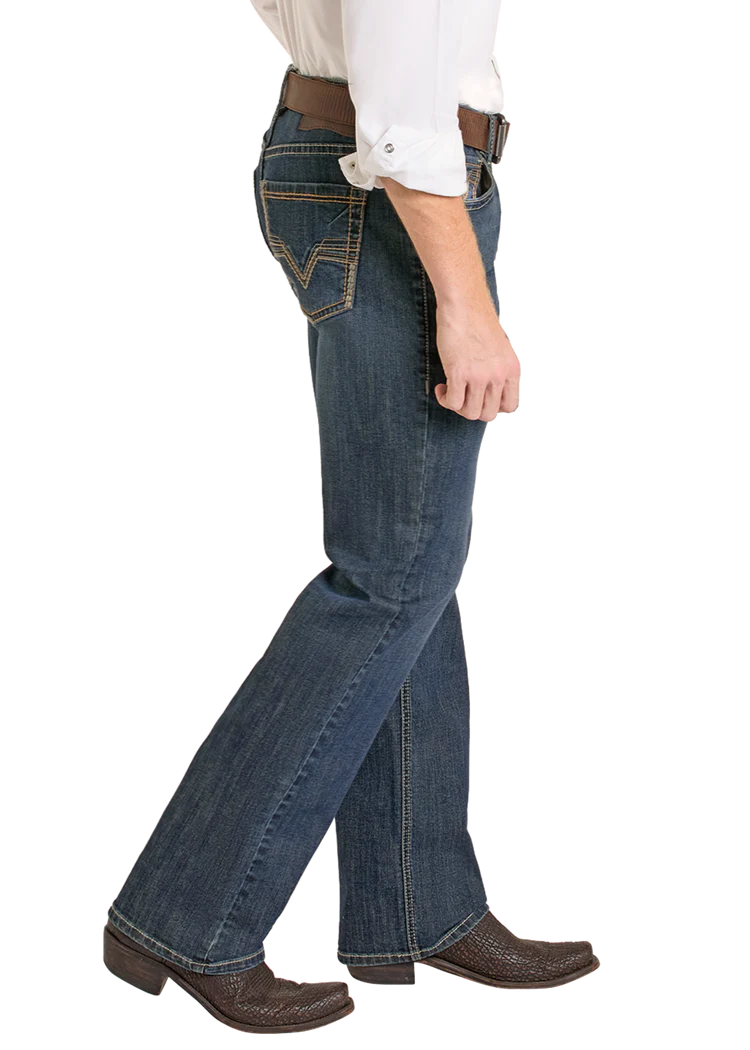 Rock & Roll Demin Men's Double Barrel Straight Fit Two-Tone Classic Pocket Straight Leg Jeans  BM0SD07353