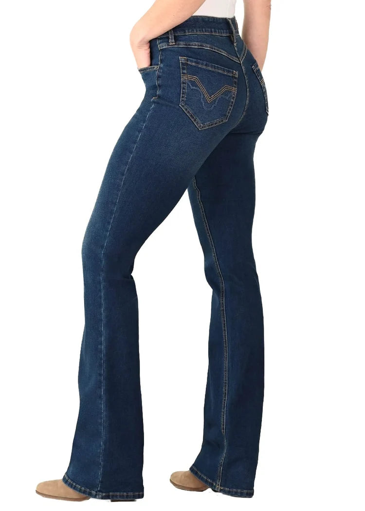Rock & Roll Denim Ladies Sculpted Dark High Rise Bootcut Jeans BW4HD09923