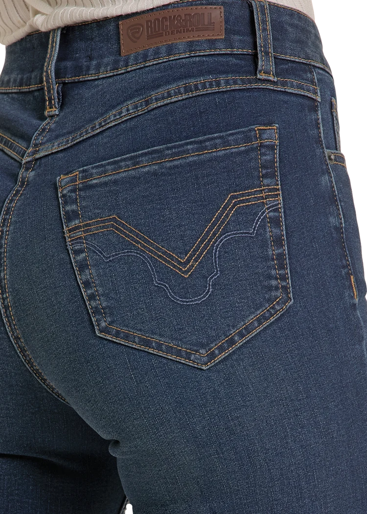 Rock & Roll Denim Ladies Sculpted Dark High Rise Bootcut Jeans BW4HD09923