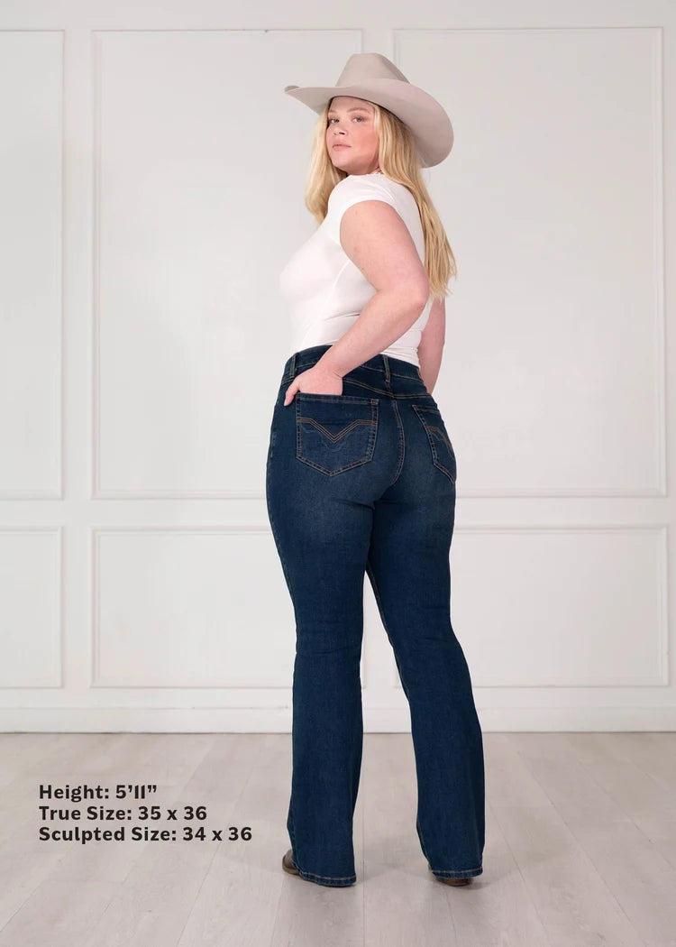 Rock & Roll Denim Ladies Sculpted Dark High Rise Bootcut Jeans BW4HD09923