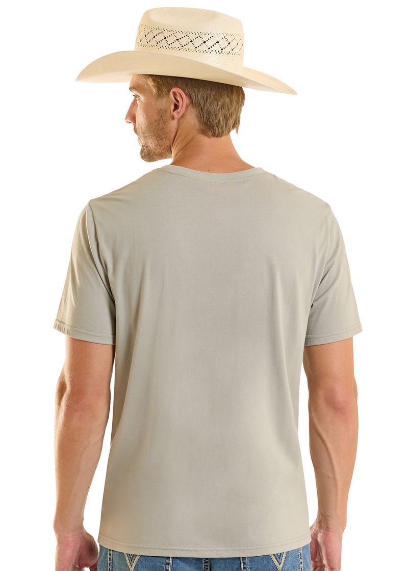 Rock & Roll Denim Men's Real Western Wear Graphic Tee White BU21T08873