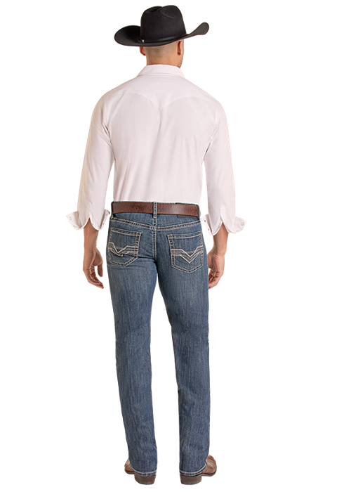Rock & Roll Denim Men's Revolver Slim Fit Blue Vintage Straight Boot Jeans BM1RD09812