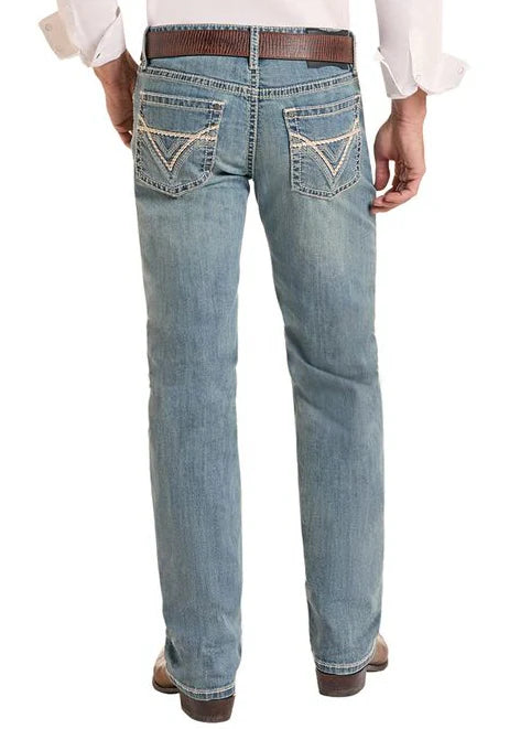 Rock & Roll Denim Men's Revolver Slim Fit Light Vintage Straight Leg Jeans BM1RD09954