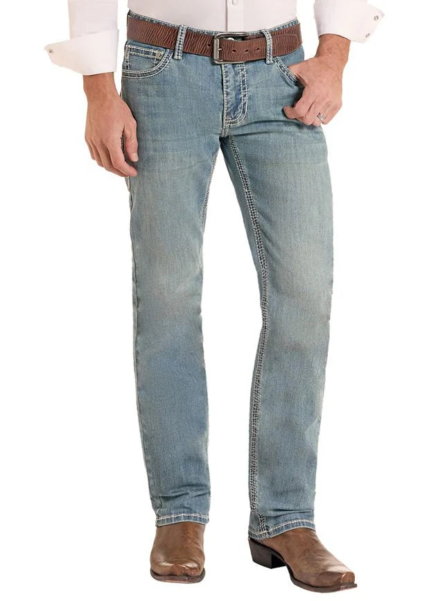 Rock & Roll Denim Men's Revolver Slim Fit Light Vintage Straight Leg Jeans BM1RD09954