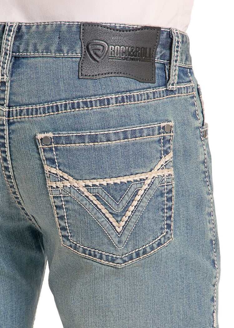 Rock & Roll Denim Men's Revolver Slim Fit Light Vintage Straight Leg Jeans BM1RD09954