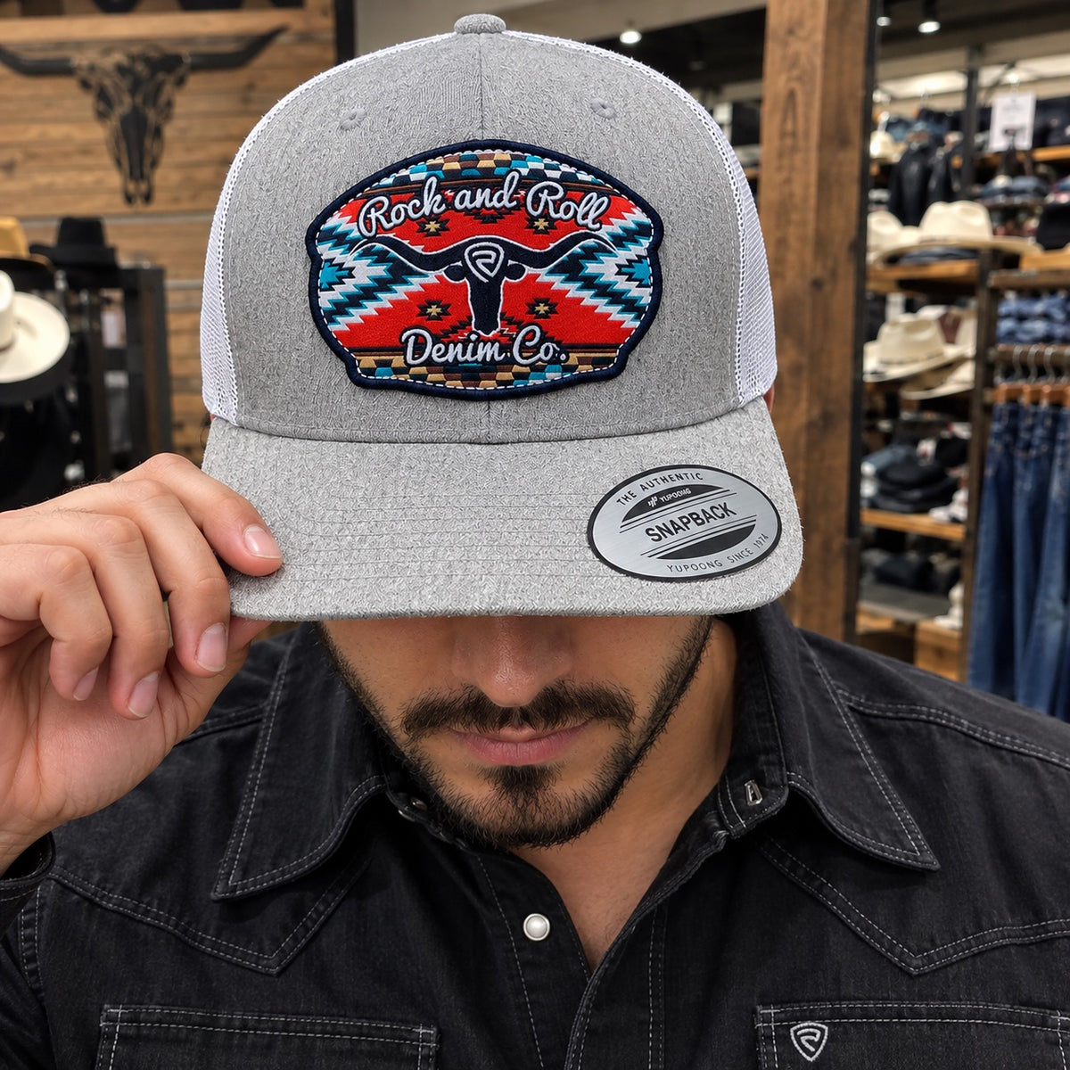 Rock & Roll Denim Men's Grey Western Cap BU40X05067