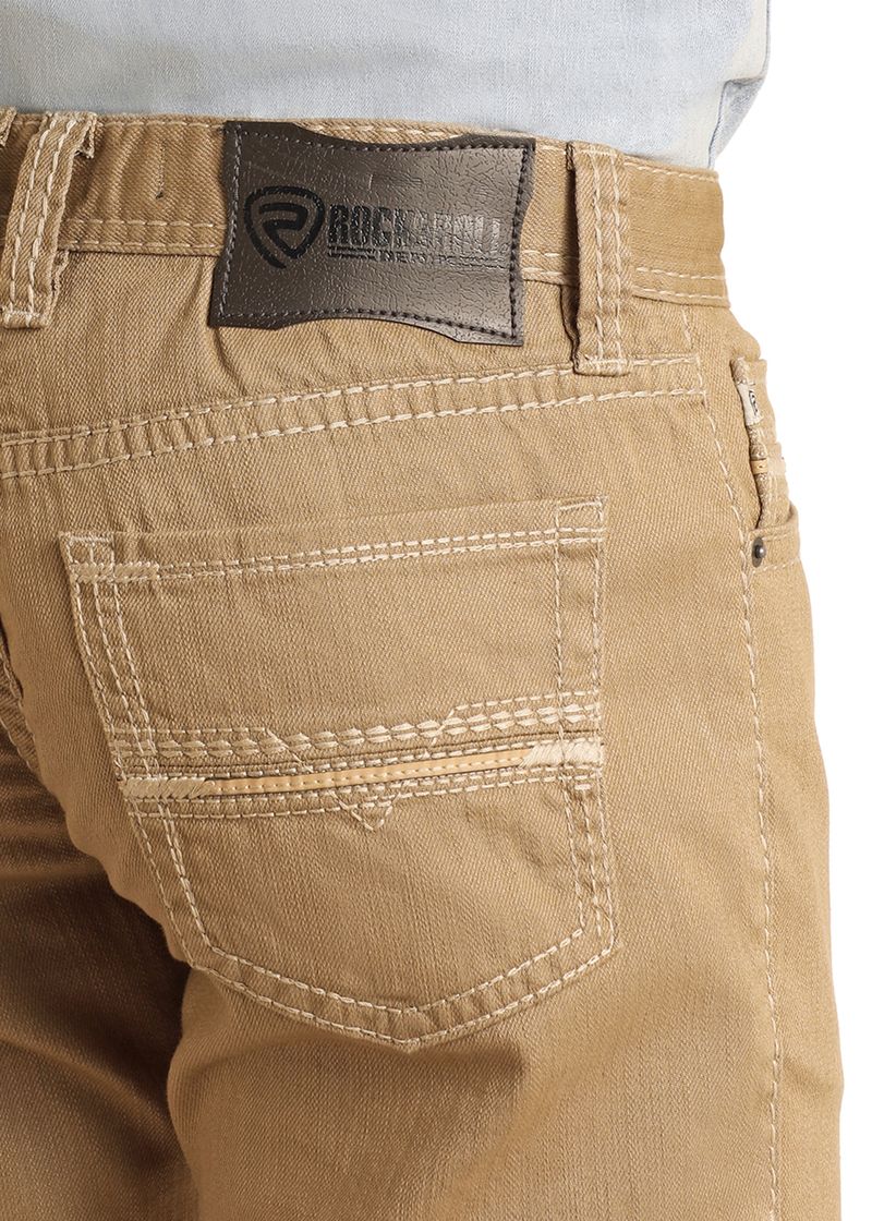 Rock & Roll: Khaki Slim Fit Revolver Straight Stretch Jean BM1RD06141