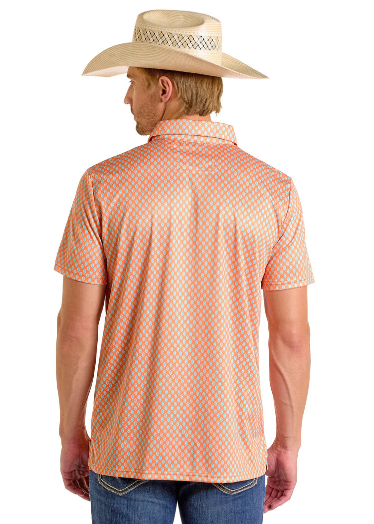 Rock & Roll Men's Denim Polo Mini Aztec Arrow Polo BM51T06614