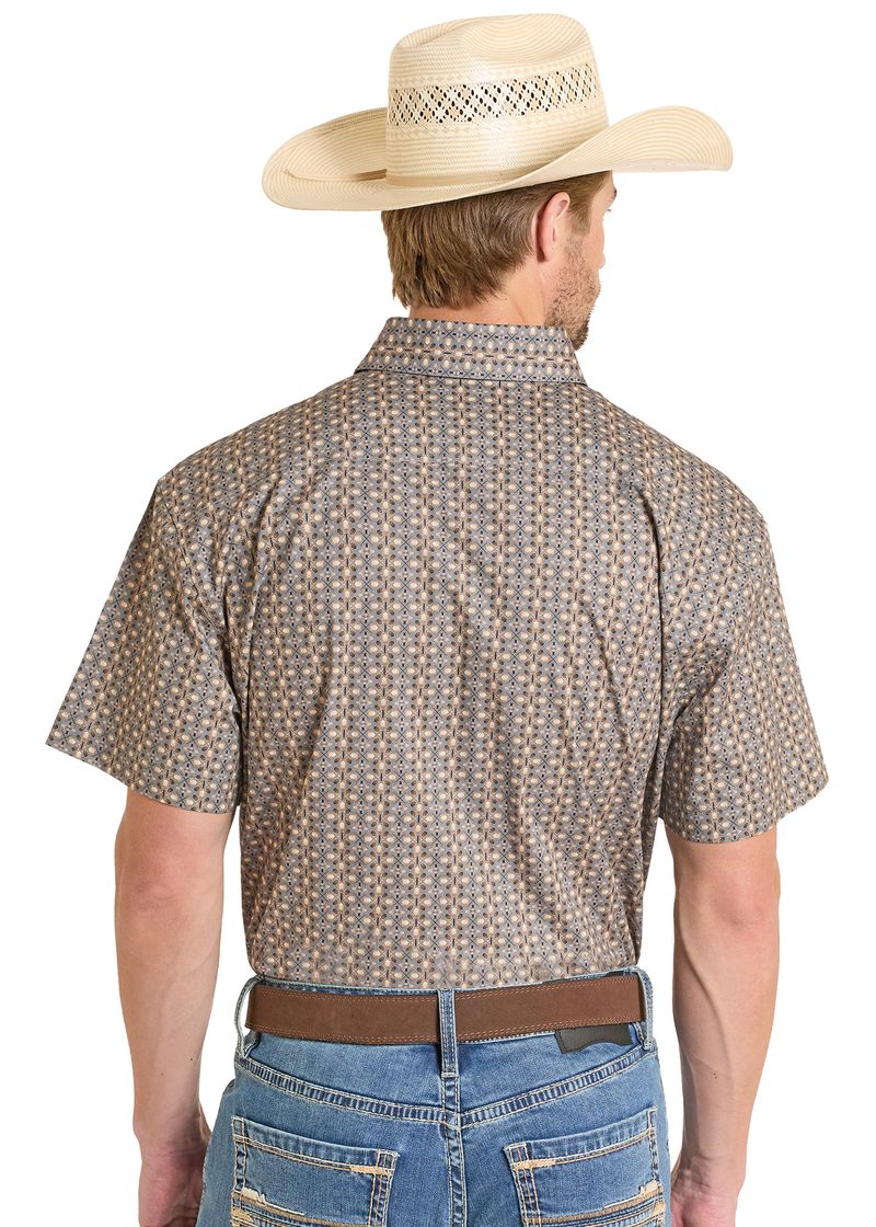 Rock & Roll Mens Dark Brown Short Sleeve BMB3S08307