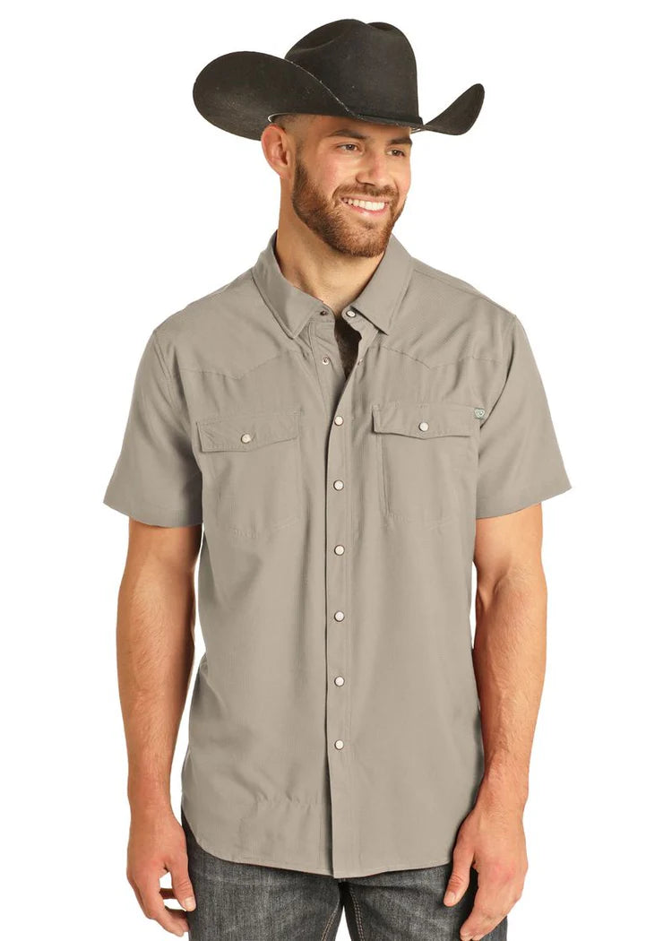 Rock & Roll Mens TEK Short Sleeve Button BMN3S06767