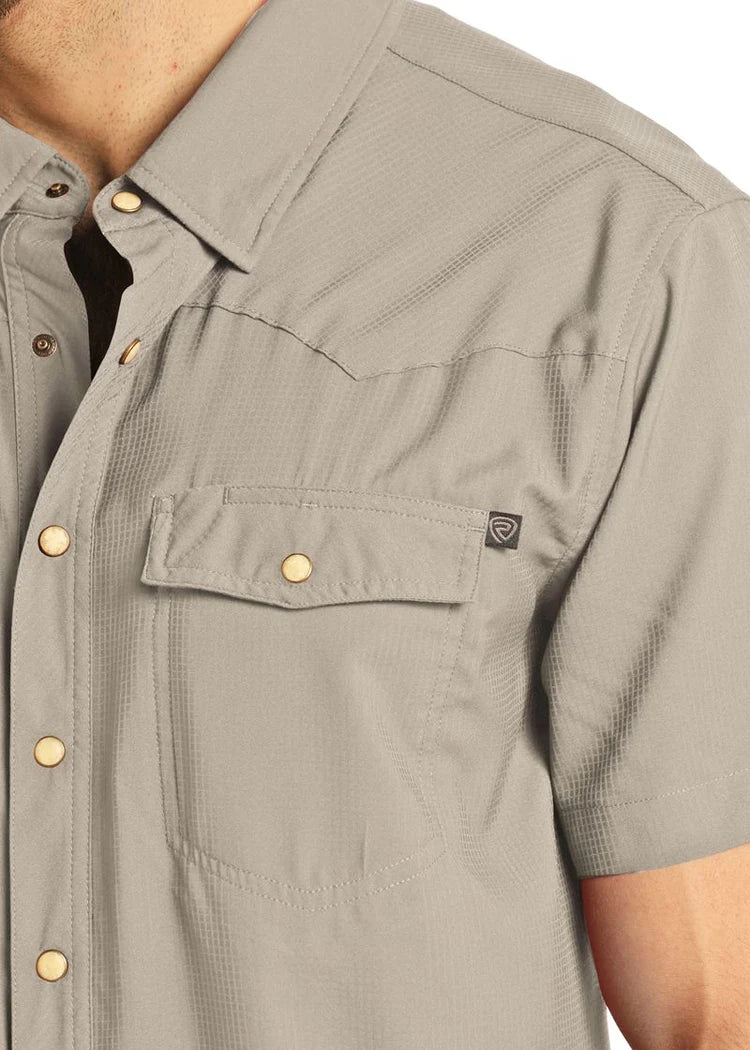 Rock & Roll Mens TEK Short Sleeve Button BMN3S06767