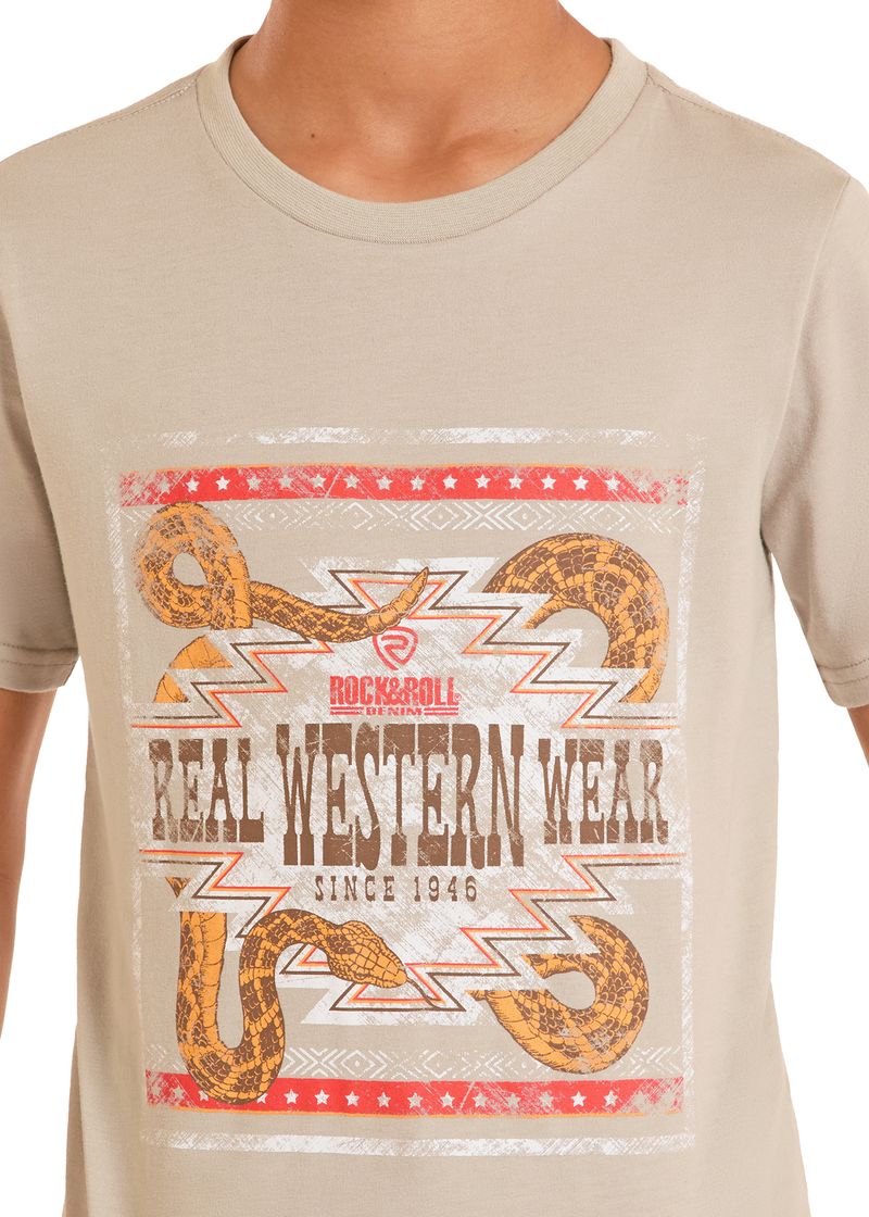 Rock & Roll Denim Boys’ Taupe T-Shirt – BB21T08873