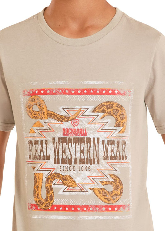 Rock & Roll Denim Boys’ Taupe T-Shirt – BB21T08873